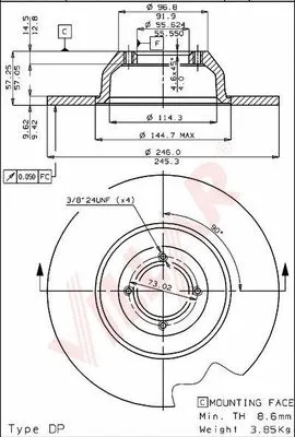 Disque de frein VILLAR 628.1723