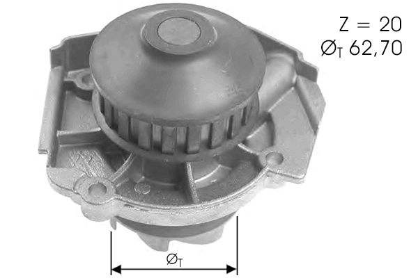 Pompe à eau, refroidissement du moteur TECDRIVE TPAE0179