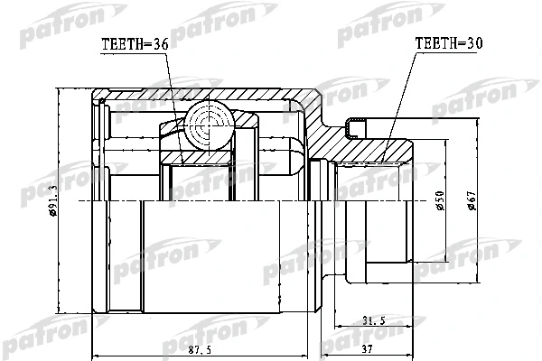 Joint, arbre de commande PATRON PCV1762