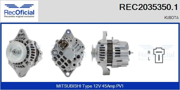 Alternateur RECOFICIAL REC2035350.1
