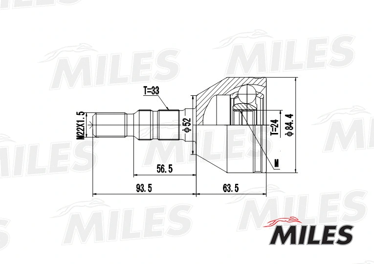 Jeu de joints, arbre de transmission MILES GA20619