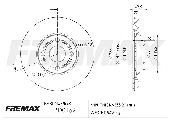 Disque de frein FREMAX BD-0169