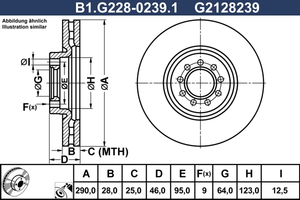Disque de frein GALFER B1.G228-0239.1