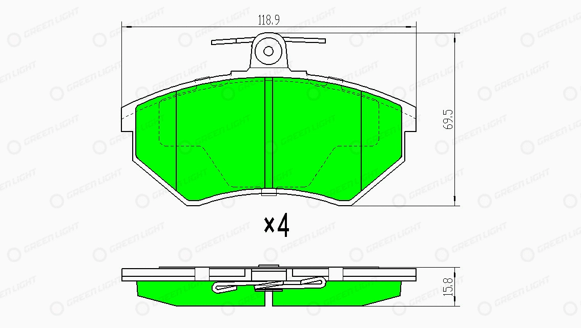Kit de plaquettes de frein, frein à disque Automotive Adriado GLBP0062
