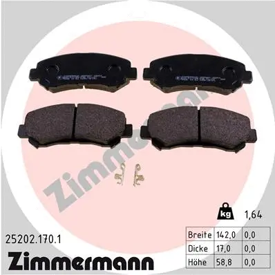Kit de plaquettes de frein, frein à disque ZIMMERMANN 25202.170.1