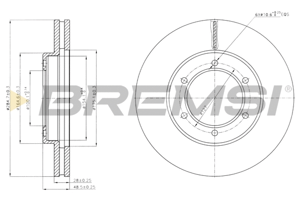 Disque de frein BREMSI CD7441V