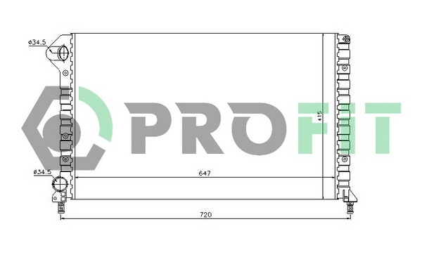 Radiateur, refroidissement du moteur PROFIT PR 2210A1