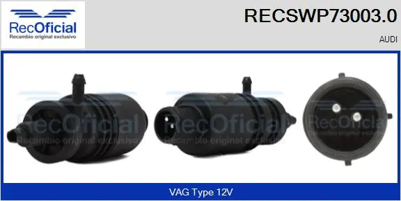 Pompe d'eau de nettoyage, nettoyage des vitres RECOFICIAL RECSWP73003.0