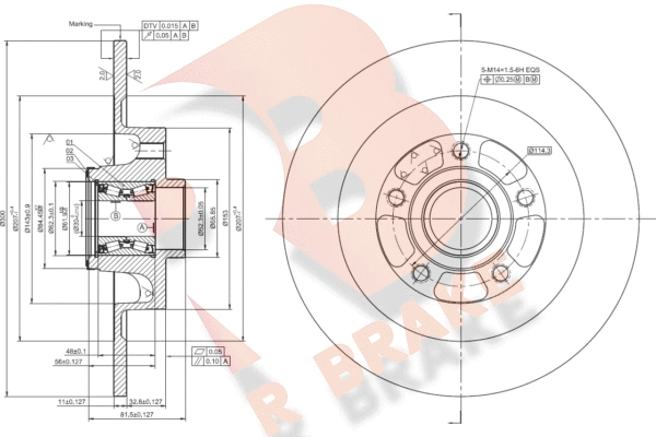 Disque de frein R BRAKE 78RBD10042
