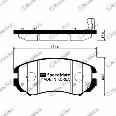 Kit de plaquettes de frein, frein à disque SpeedMate SM-BPH026