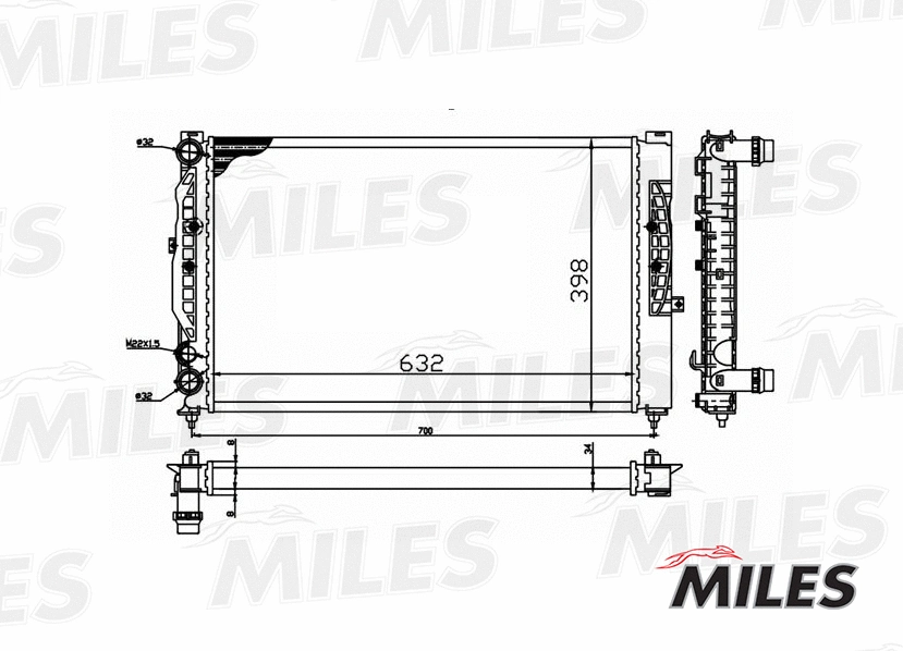 Radiateur, refroidissement du moteur MILES ACRM056
