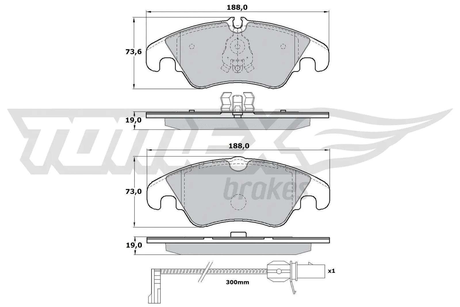 Kit de plaquettes de frein, frein à disque TOMEX Brakes TX 17-13
