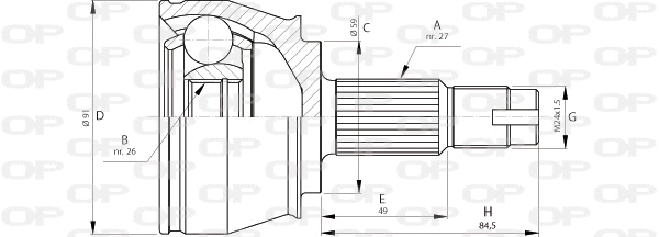 Jeu de joints, arbre de transmission OPEN PARTS CVJ5712.10