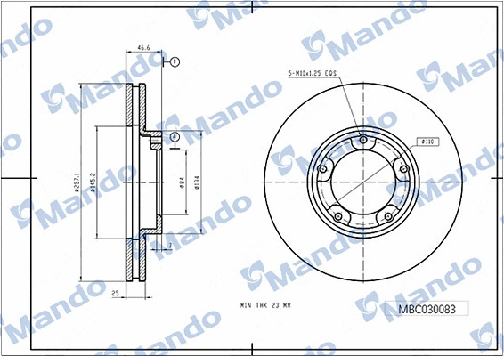 Disque de frein MANDO MBC030083