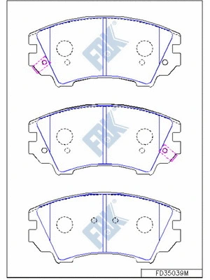 Kit de plaquettes de frein, frein à disque FBK FD35039M
