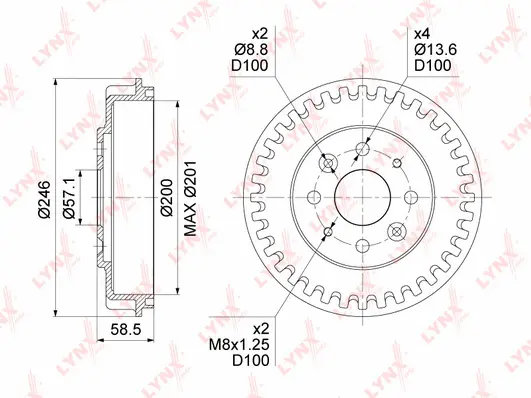 Tambour de frein LYNXAUTO BM-1081