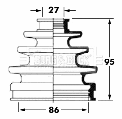 Jeu de joints-soufflets, arbre de commande BORG & BECK BCB6061