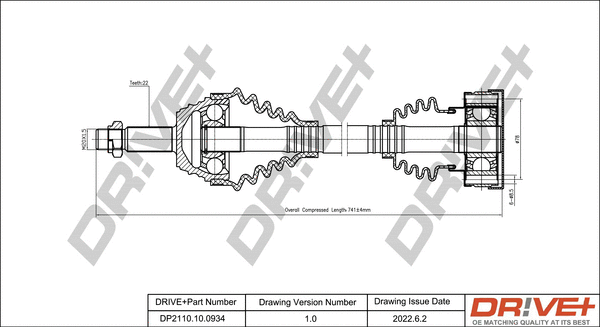 Arbre de transmission Dr!ve+ DP2110.10.0934