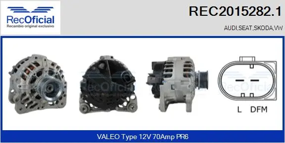 Alternateur RECOFICIAL REC2015282.1