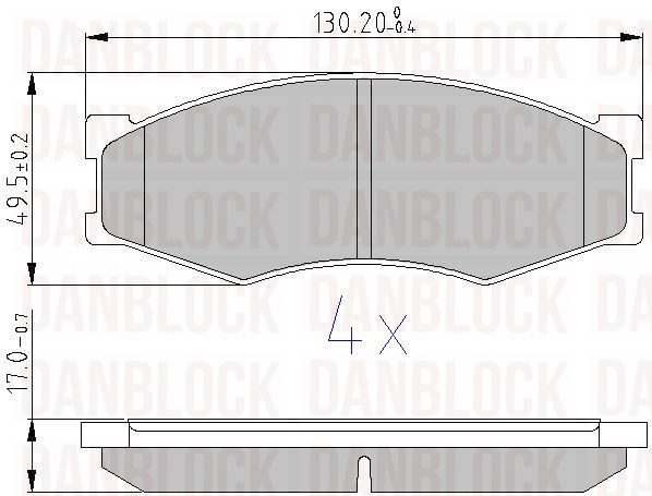 Kit de plaquettes de frein, frein à disque DANBLOCK DB 510054
