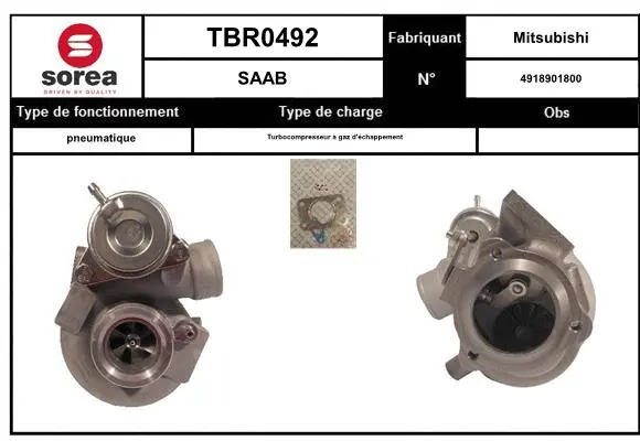 Turbocompresseur, suralimentation EAI TBR0492