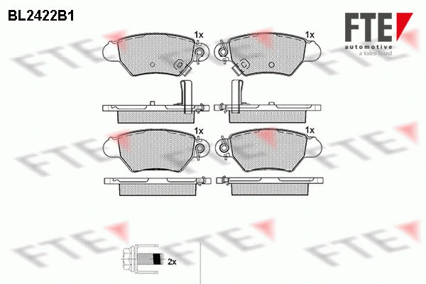 Kit de plaquettes de frein, frein à disque FTE 9010726