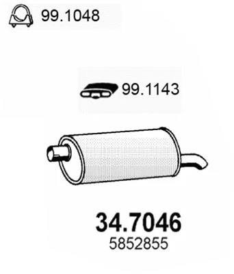 Silencieux arrière ASSO 34.7046