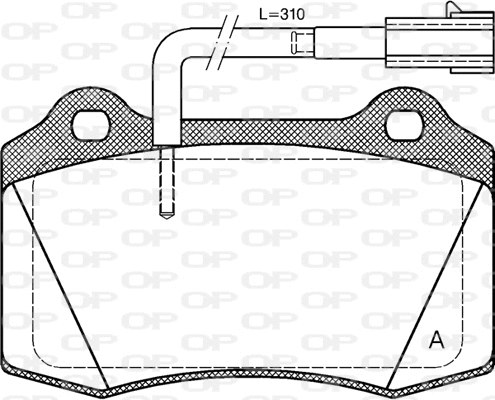 Kit de plaquettes de frein, frein à disque OPEN PARTS BPA0434.32