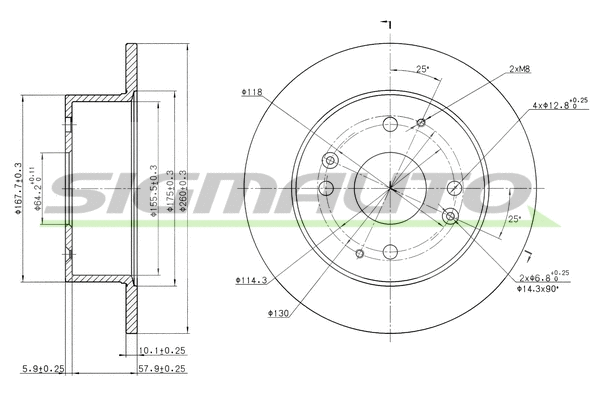 Disque de frein SIGMAUTO DBB488S