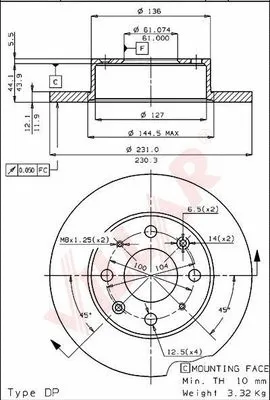 Disque de frein VILLAR 628.1488