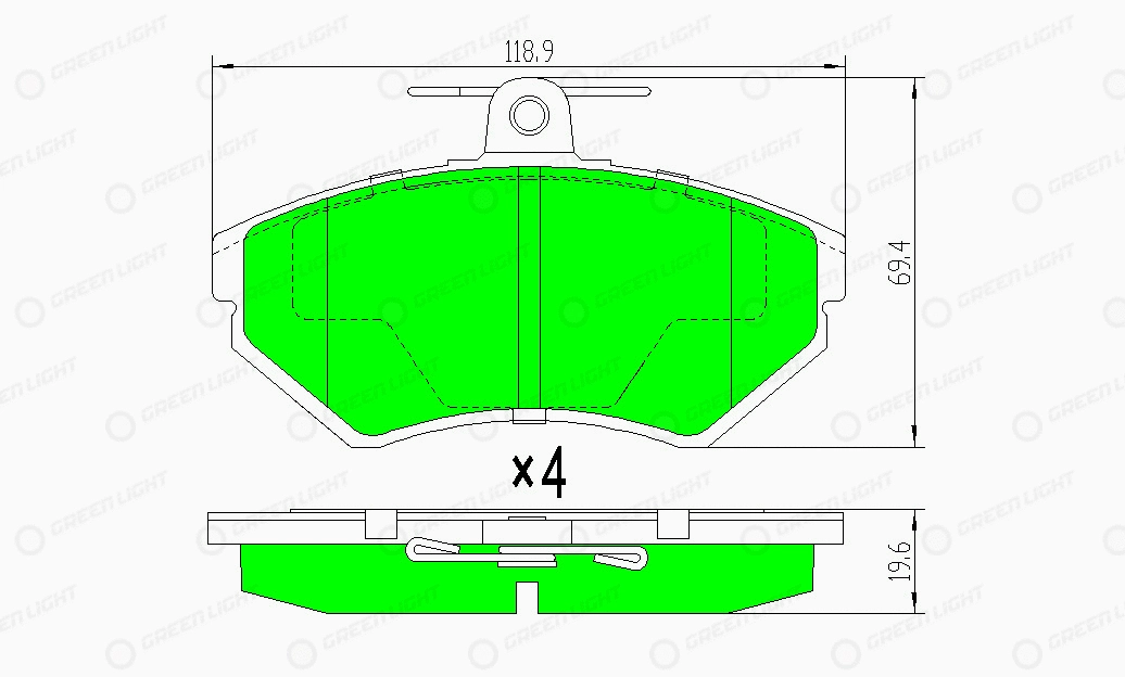 Kit de plaquettes de frein, frein à disque Automotive Adriado GLBP0183