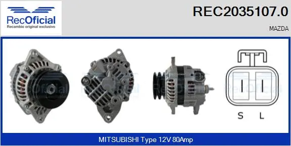 Alternateur RECOFICIAL REC2035107.0