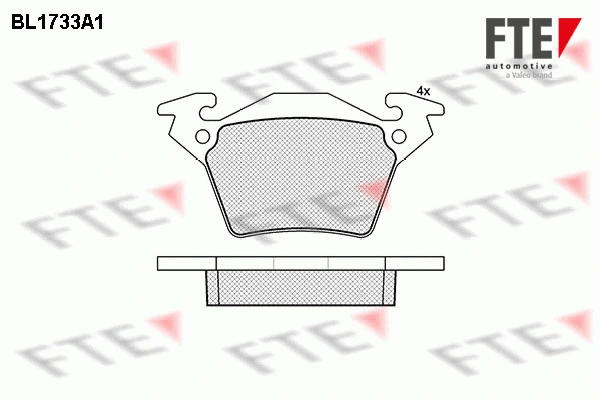 Kit de plaquettes de frein, frein à disque FTE 9010321
