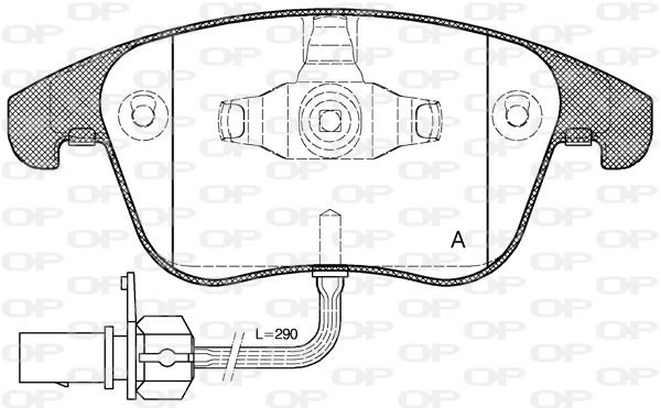 Kit de plaquettes de frein, frein à disque OPEN PARTS BPA1219.11