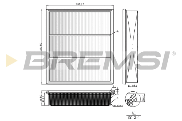 Filtre à air BREMSI FA2260