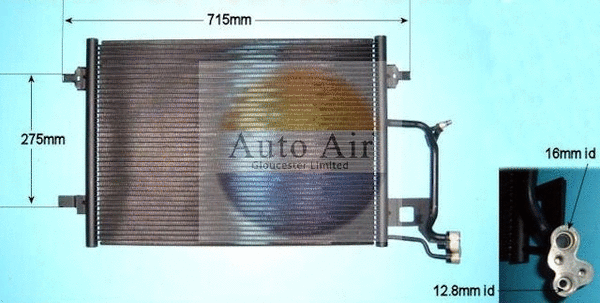 Condenseur, climatisation AUTO AIR GLOUCESTER 16-9565