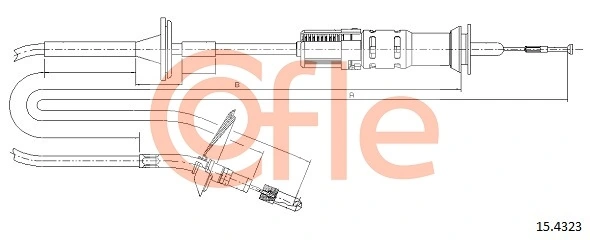 Tirette à câble, commande d'embrayage COFLE 15.4323