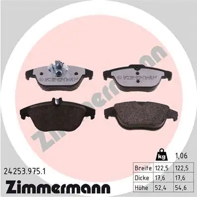 Kit de plaquettes de frein, frein à disque ZIMMERMANN 24253.975.1