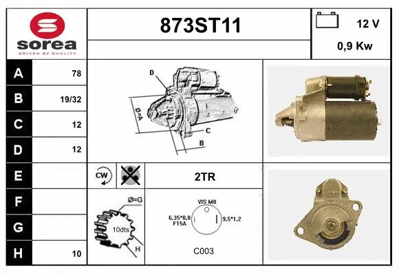 Démarreur STARTCAR 873ST11