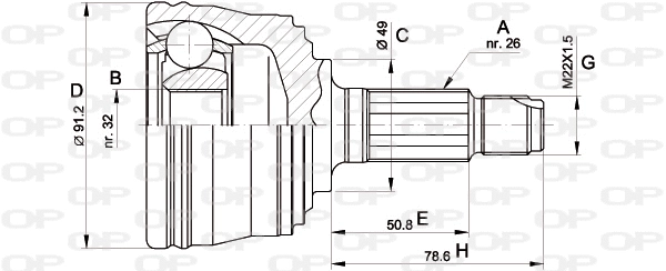 Jeu de joints, arbre de transmission OPEN PARTS CVJ5353.10