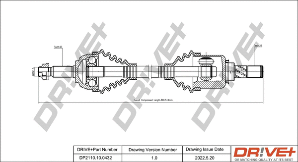 Arbre de transmission Dr!ve+ DP2110.10.0432