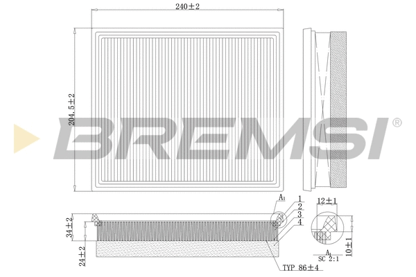 Filtre à air BREMSI FA0213