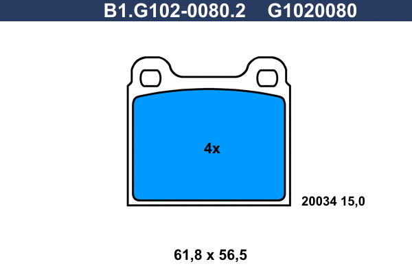 Kit de plaquettes de frein, frein à disque GALFER B1.G102-0080.2