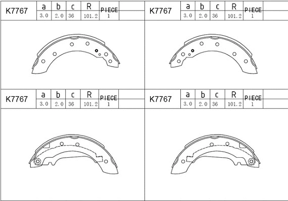 Jeu de mâchoires de frein ASIMCO K7767