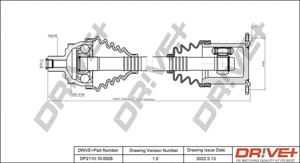 Arbre de transmission Dr!ve+ DP2110.10.0028