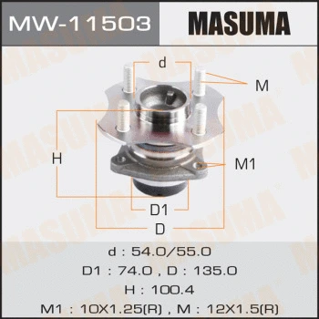Kit de roulements de roue MASUMA MW-11503