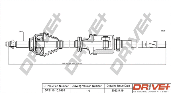 Arbre de transmission Dr!ve+ DP2110.10.0465