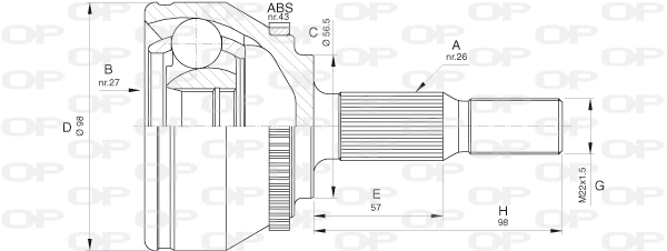 Jeu de joints, arbre de transmission OPEN PARTS CVJ5573.10