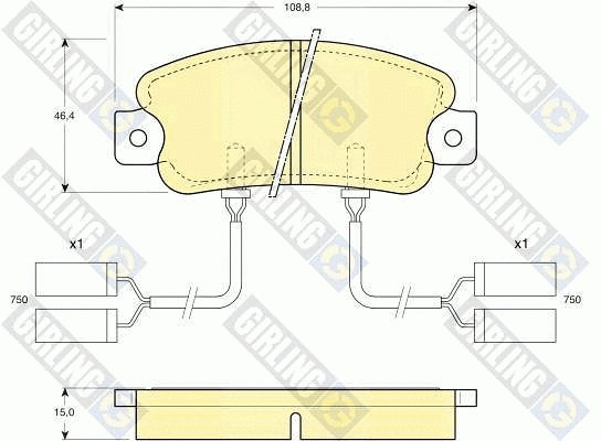Kit de plaquettes de frein, frein à disque GIRLING 6109013