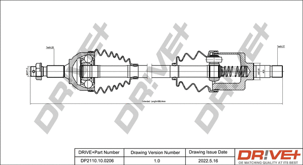 Arbre de transmission Dr!ve+ DP2110.10.0206